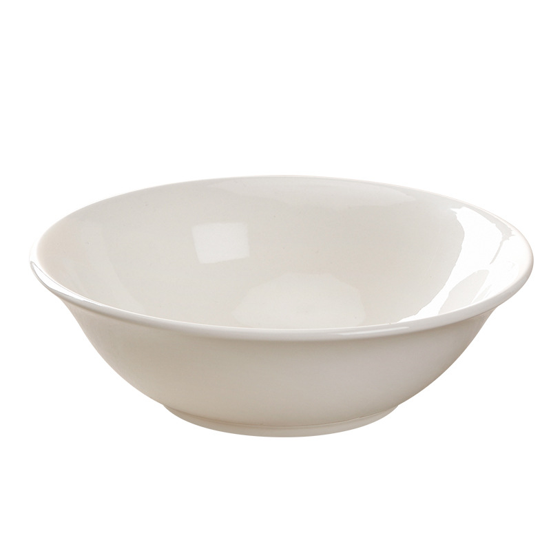 批发陶瓷碗家用餐具饭店用白色米饭碗白瓷小碗汤碗纯白色斗碗饭碗白底实物图