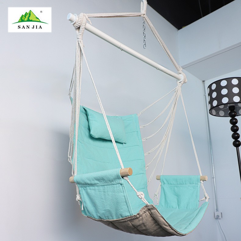 Outdoor double-sided hanging chairs, indoor leisure hanging chairs, adult and children's hammocks, cotton swing hanging chairs wholesale details Picture