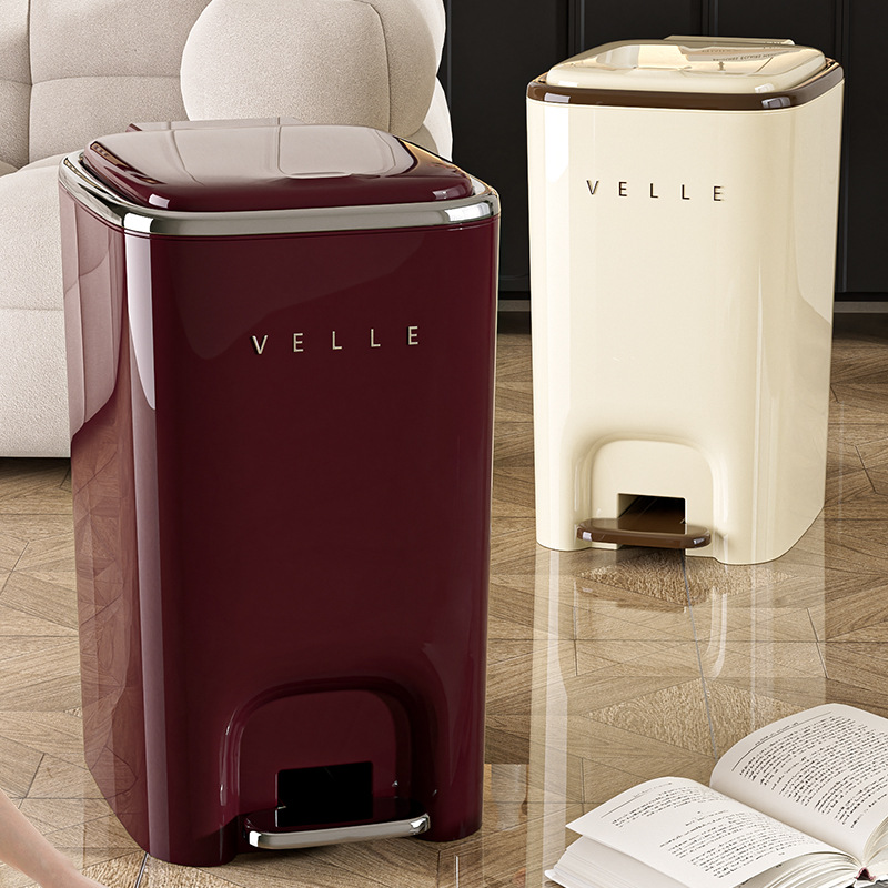 New 2025 household large-capacity foot-operated trash can, kitchen, living room, bedroom, bathroom, toilet, covered wastebasket