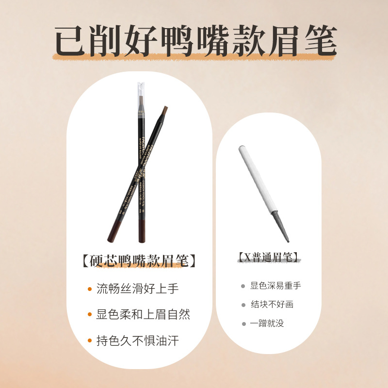 Good Makeup Duckbill Eyebrow Pencil, Waterproof, Non-Smudging, Natural, Long-Lasting Color Display, Three-Dimensional Blade Hard Core Eyebrow Pencil, Wild Eyebrow Item Picture