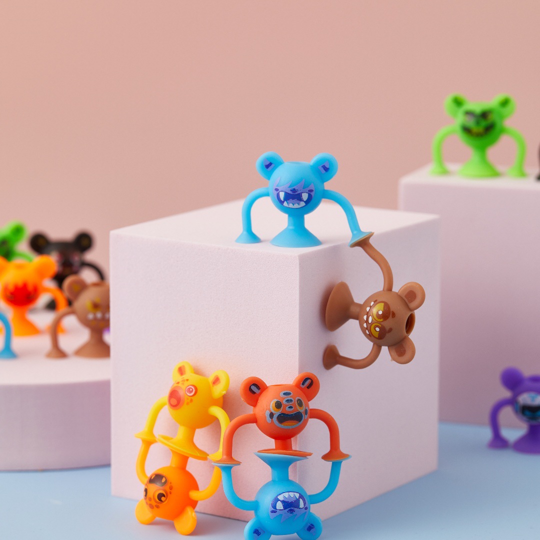 Colorful cartoon monster 3D printed gyroscope toy Kneading Fun capsule Gacha