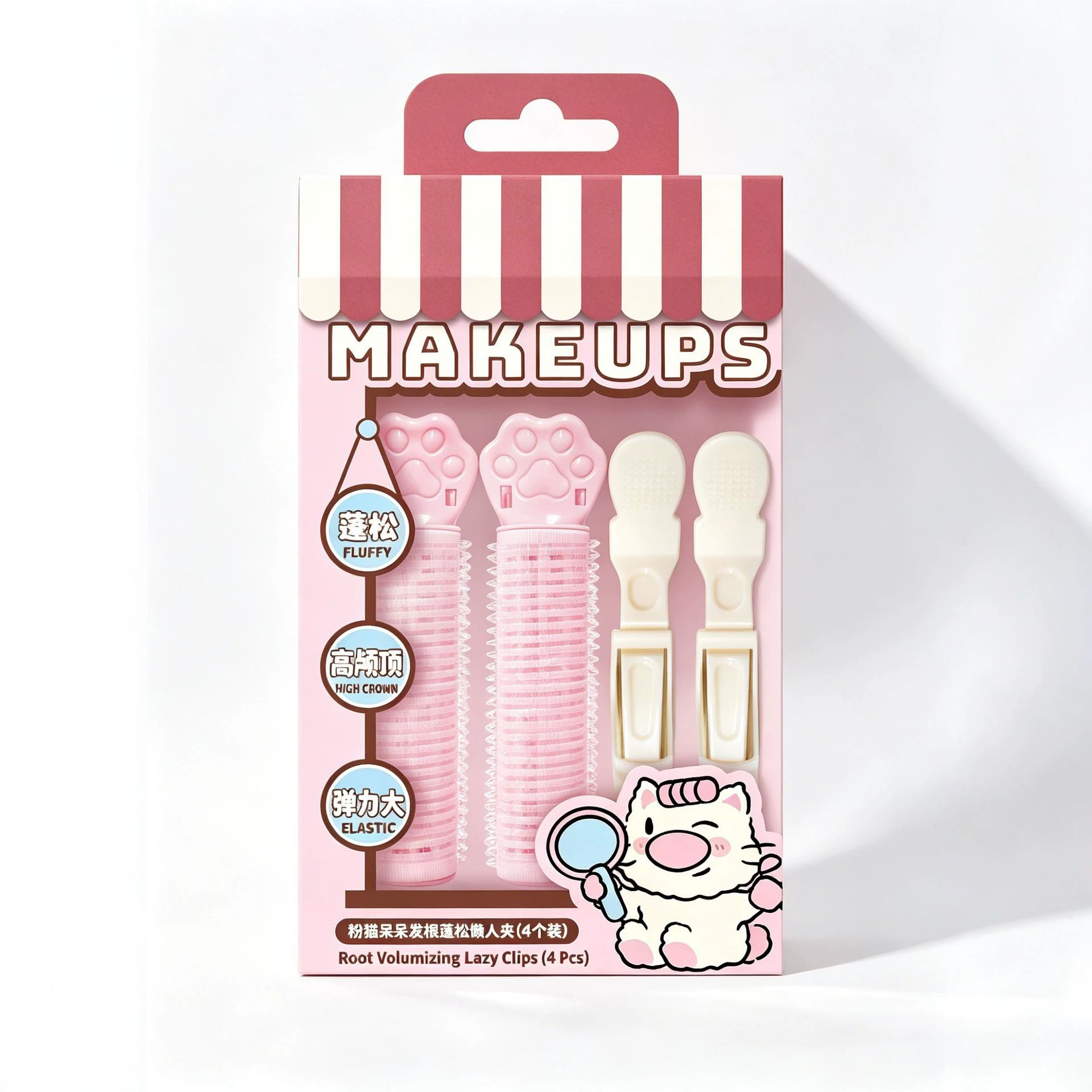 Air bangs curling iron, large curls, figure-eight styling wonder, hair clip, women's forehead, high top of the head hair voluminous clip Item Picture