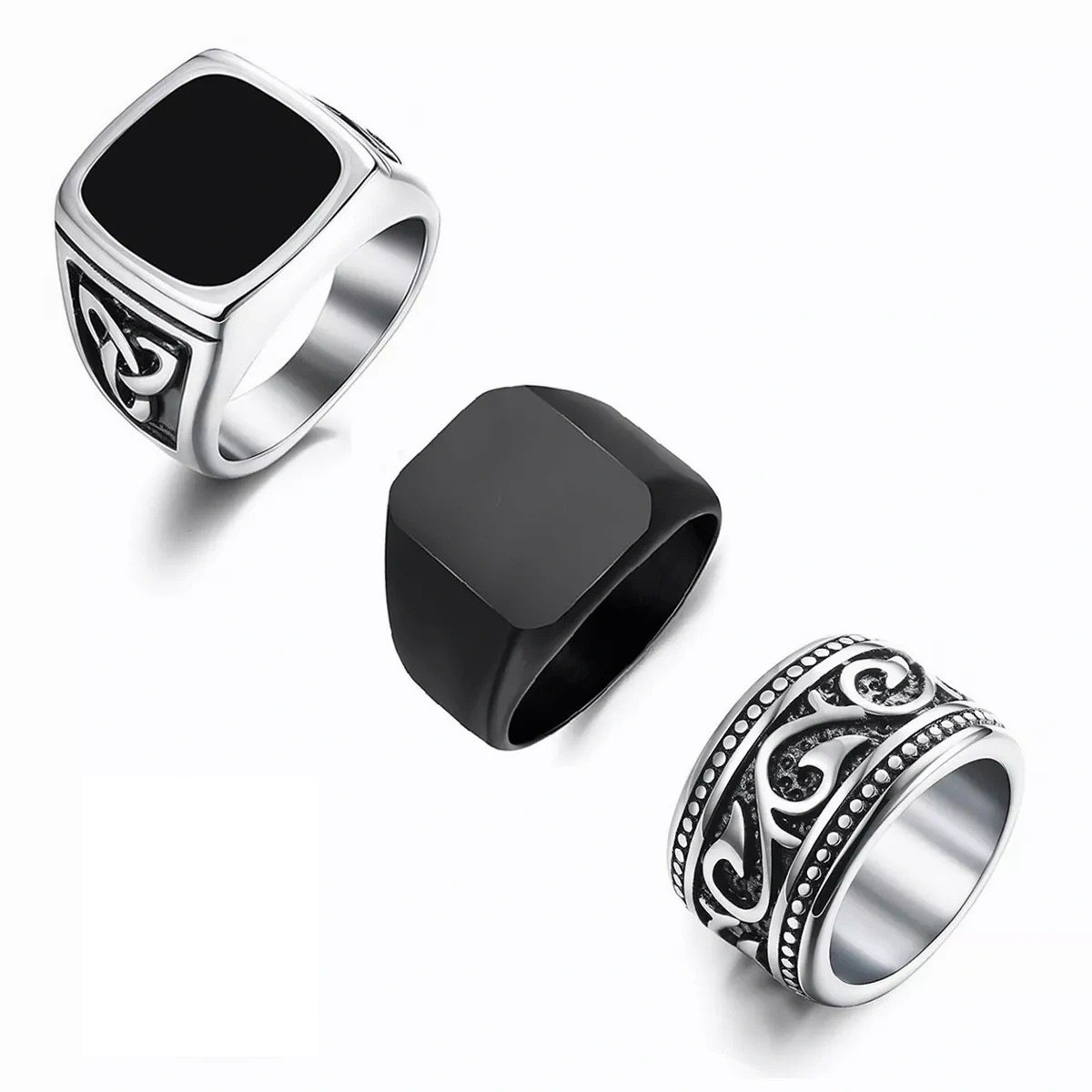 خواتم مصنوعة من الفولاذ التيتانيوم من مثلث السلتية العابر للحدود في الأمازون Item Picture