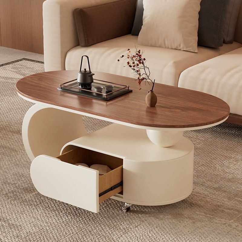 Changyuebang cream-style movable rock plate coffee table, new light luxury high-end sofa side table for small-sized households, 20 Specification image