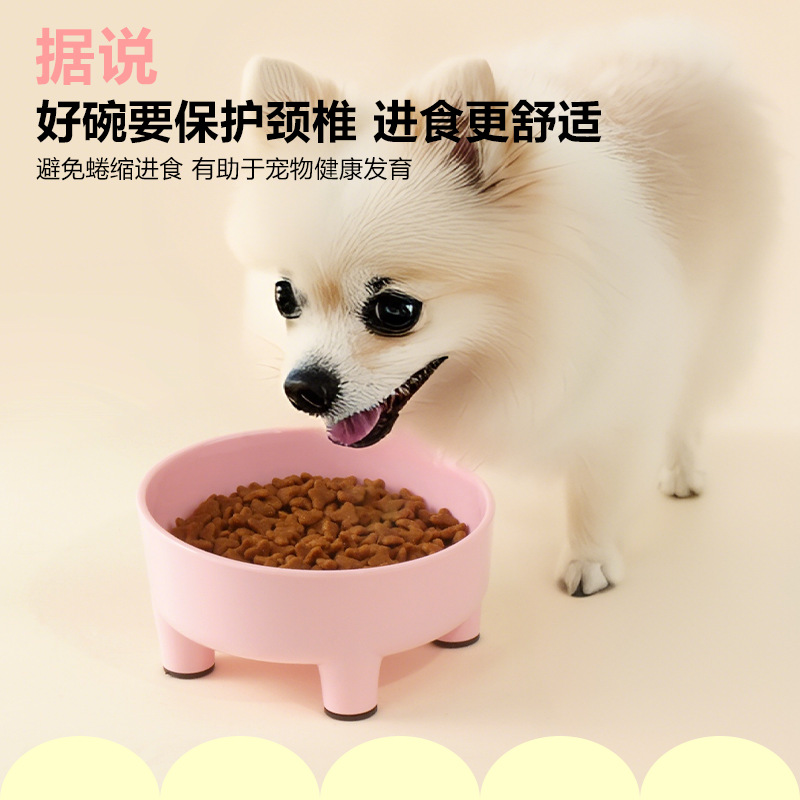 Wholesale new high-legged single round bowl cat and dog bowls, easy-to-clean pet food utensils, cat bowls details Picture