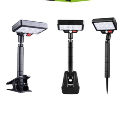 Multi-functional clamping solar sensor lamp, dual-purpose vertical clamping, rotatable and adjustable ground lamp, outdoor lighting lamp details Picture