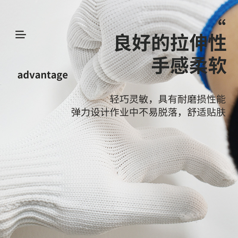Cotton yarn gloves, labor protection wear-resistant thread gloves, thickened anti-slip thin nylon, construction site wholesale, wear-resistant for work Application Scenario
