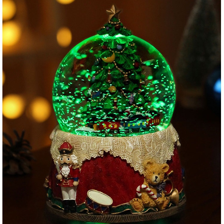 Customized light luxury music box, luminous crystal ball ornament, living room wine cabinet, Christmas tree, snowman, Christmas luminous decoration Application Scenario