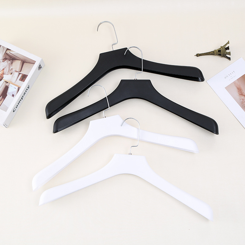 男士塑料衣架仿木纹宽肩无痕西装休闲外套摆地摊衣架服装店用衣挂产品图