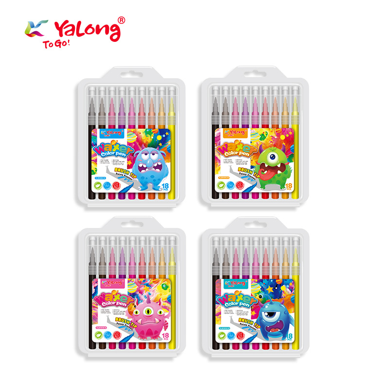 The Yalong cross-border color pen tip Maeker can refill children's ink painting and watercolor pen art records details Picture