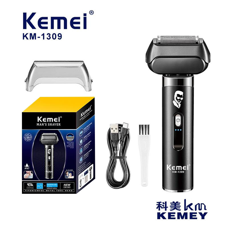 科美往复式剃须刀电动KM-1309男士刮胡刀全身水洗浮动男士剃胡刀