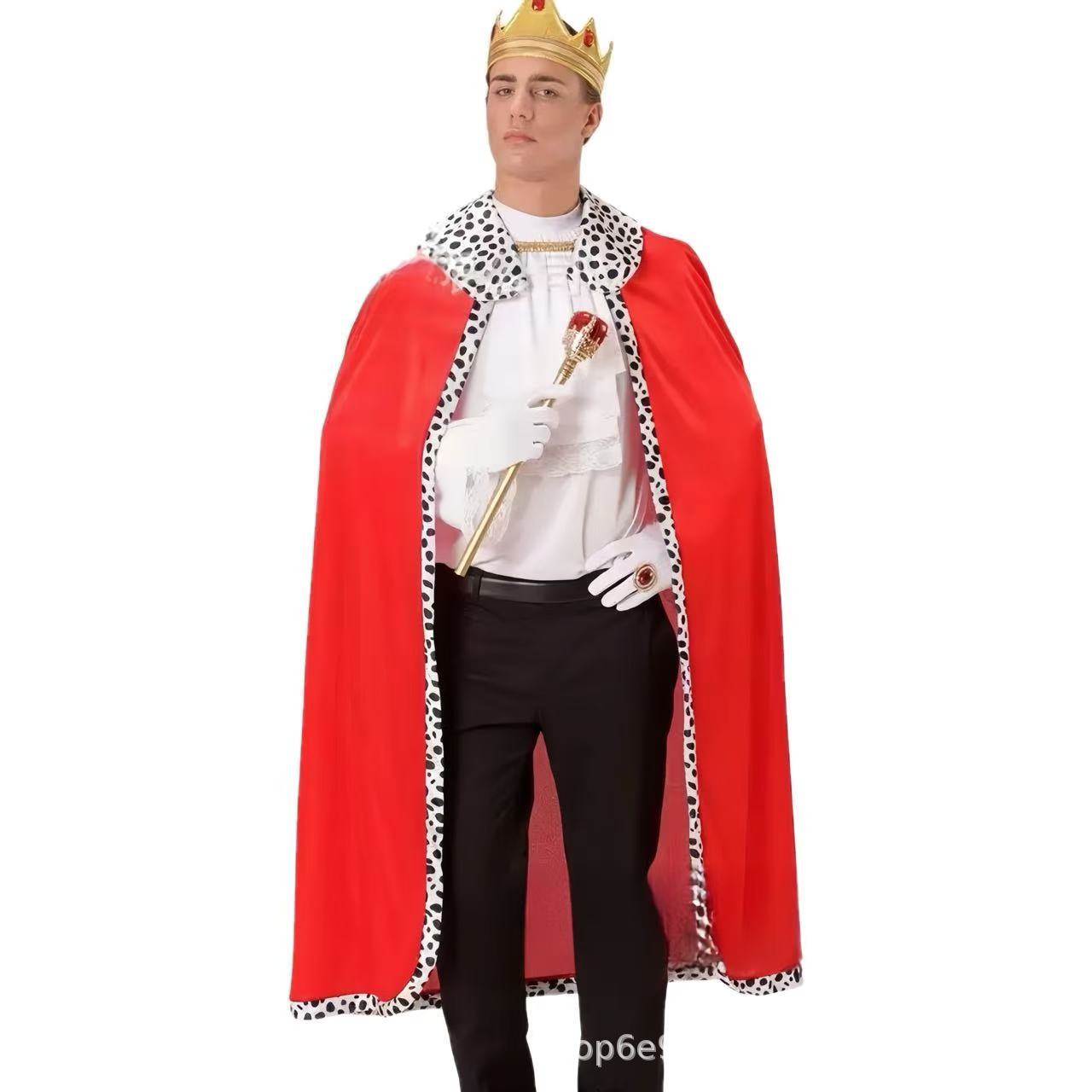万圣节国王披风儿童成人化妆舞会亲子游戏服装披肩圣诞节披风斗篷