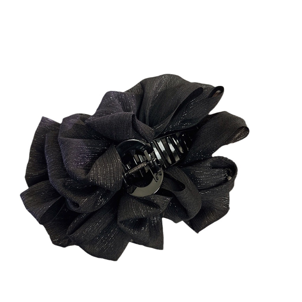 Korean bubble yarn grab clip women's cloud fabric shark clip Korean version versatile updo bow large grab clip wholesale Item Picture