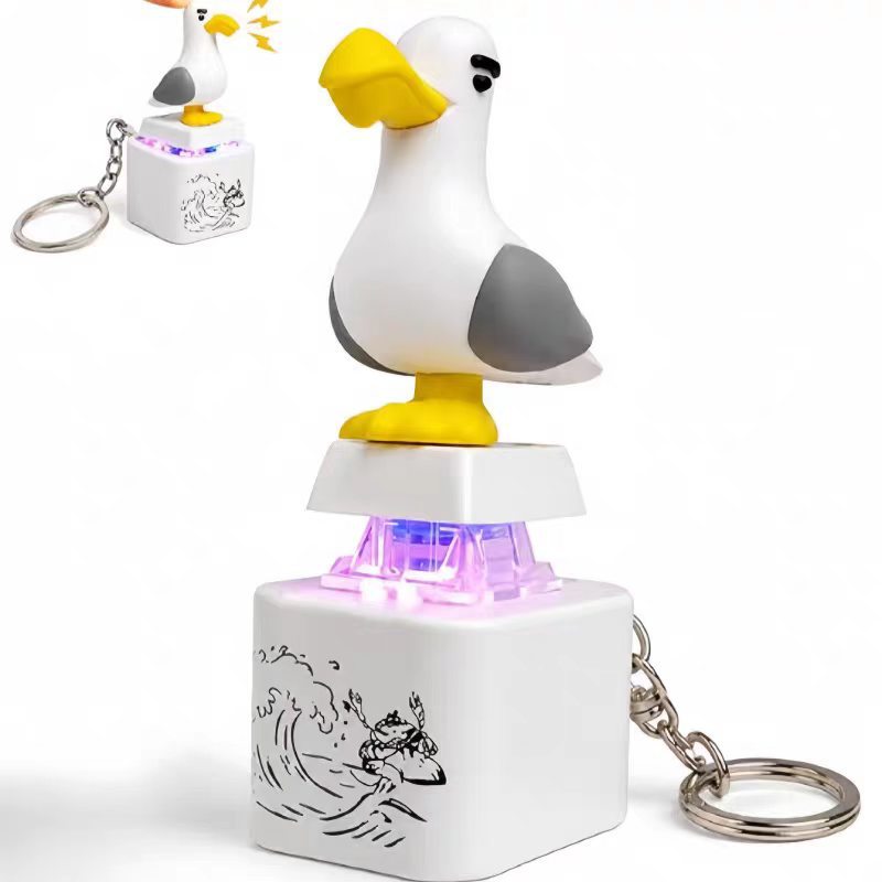 Cross-border mine Seagull voice button illuminated electronic pendant, stress-relieving bird sound Little duck creative keychain Application Scenario