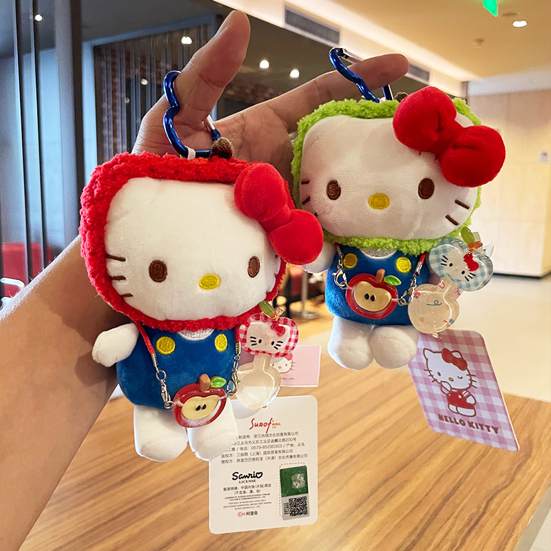 hellokitty plush toy, genuine Hello kitty keychain pendant, bag pendant, cute figurine details Picture