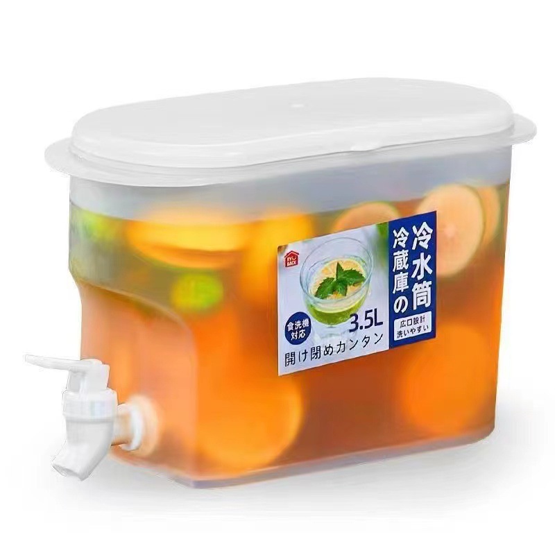 Large-capacity plastic cold water kettle with faucet, cold water bucket, white faucet, large-capacity cold water kettle Item Picture