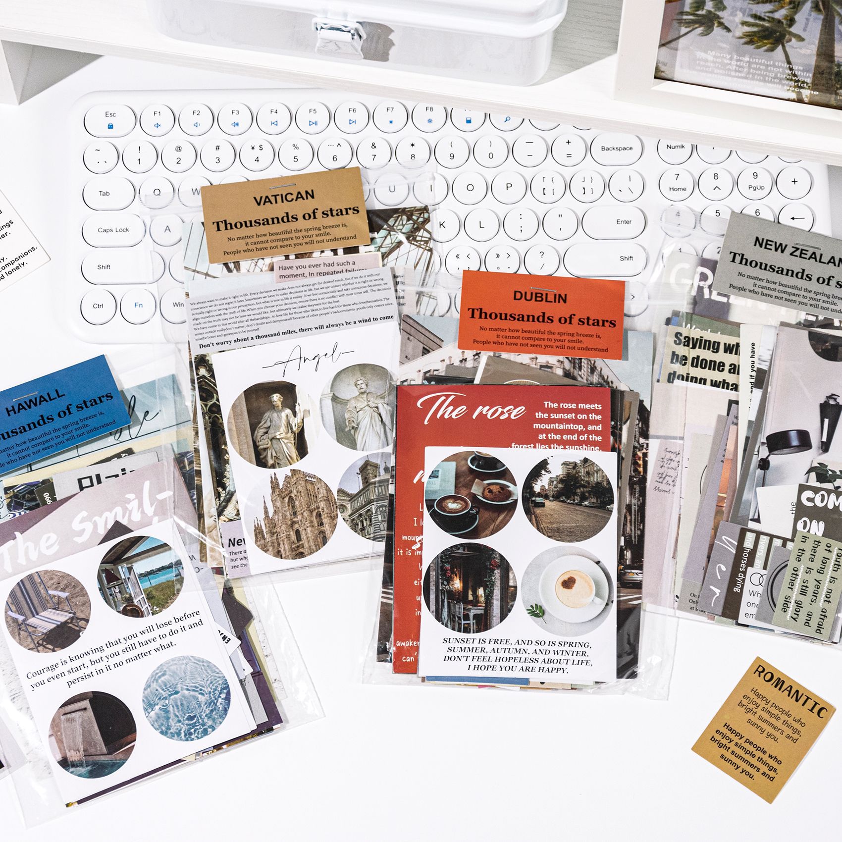 鑫奇新32张万千星辰系列素材包 浪漫复古城市文艺手账装饰贴纸包