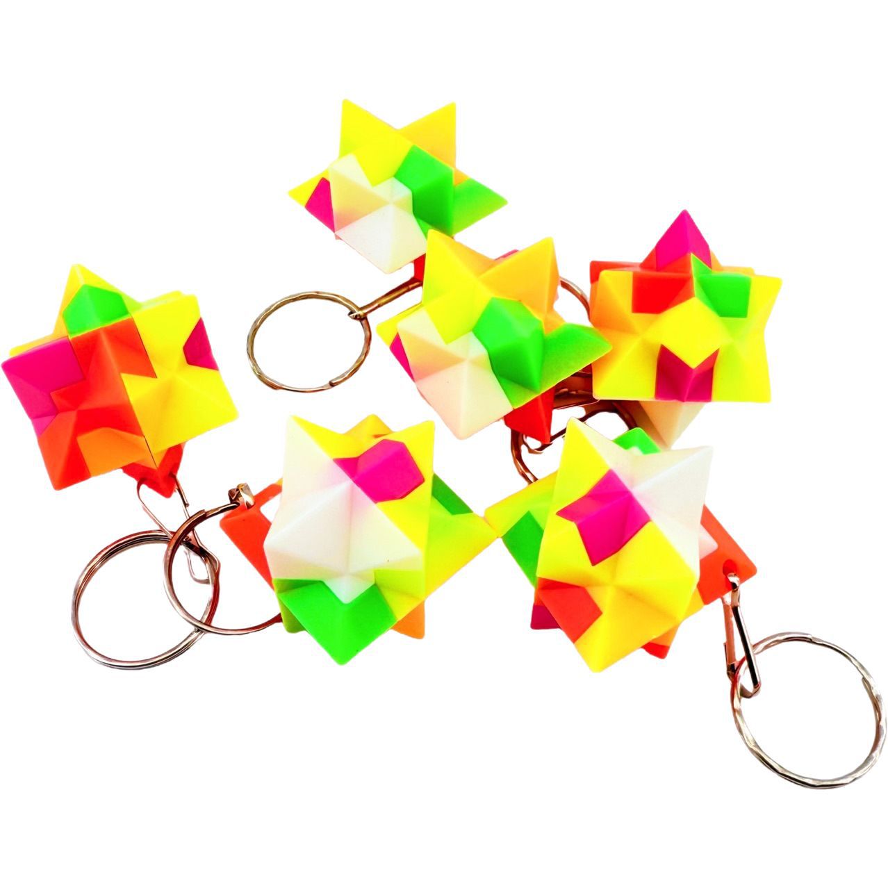彩色拼图钥匙扣钥匙扣个性创意小挂件钥匙扣钥匙扣白底实物图