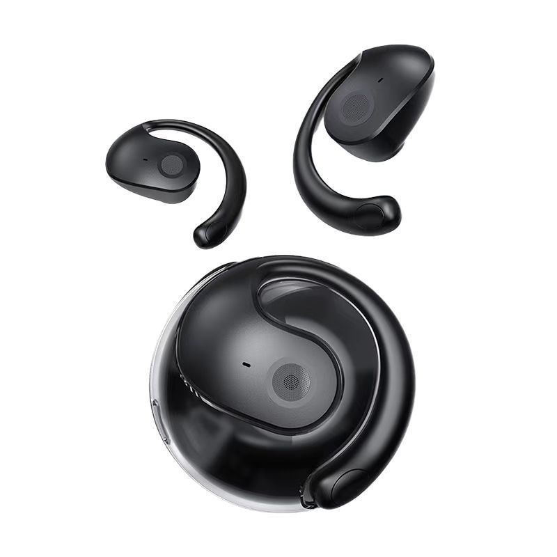 Cross-border portable new type of small coconut ball smart dual-ear Bluetooth open OWS ear-hook wireless Bluetooth headphones Item Picture