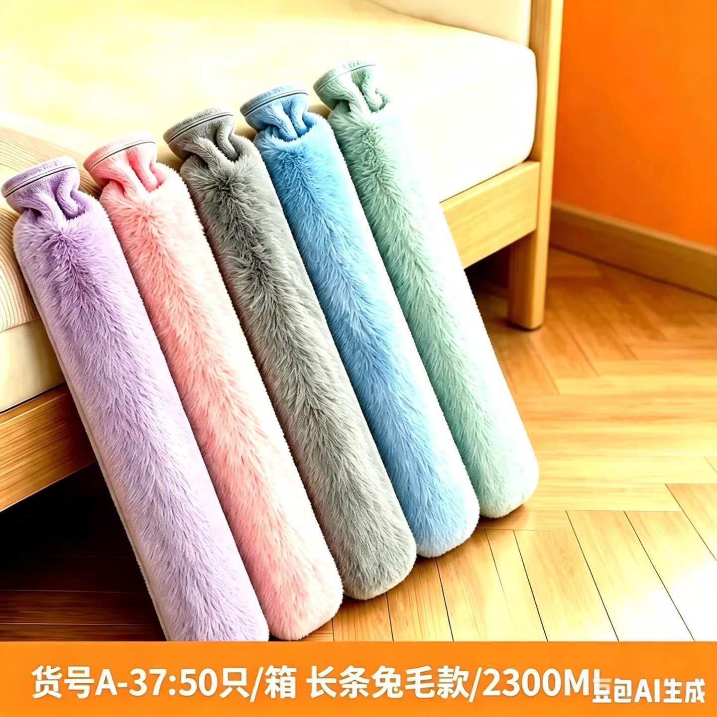 Long cartoon pillow hot water bag, a winter bed warming tool, thickened explosion-proof hot water bag, hot compress for belly and waist protection
