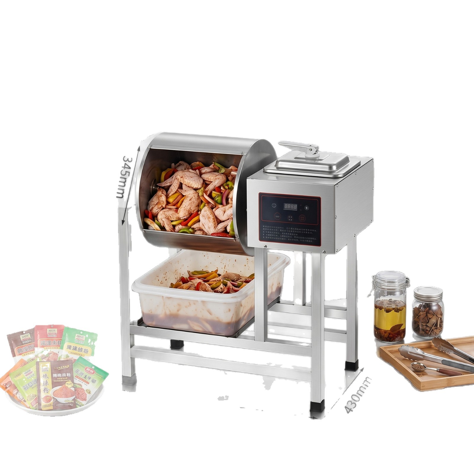 Direct sales from the manufacturer of commercial large-capacity pickling machines, fully automatic tumbling machines, and meat flavoring machines for fried chicken and hamburger shops Item Picture