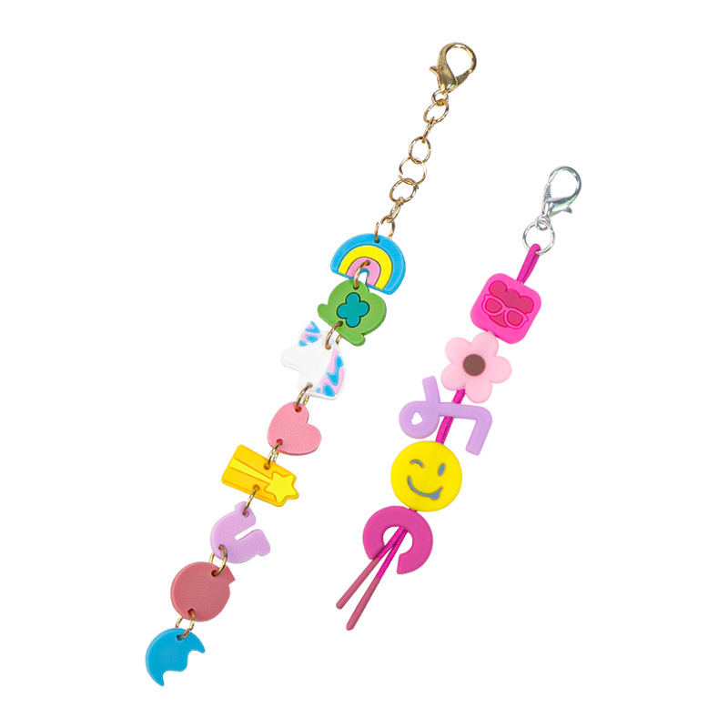 Dopamine long string bead keychain, fashionable and trendy bag accessory, creative and cute small gift Item Picture