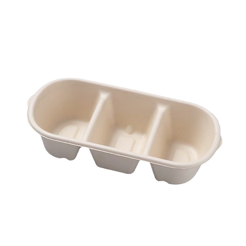 日式蘸酱麻薯三味蛋糕便当盒下午茶多格野餐打包盒轻食盒三格餐盒白底实物图