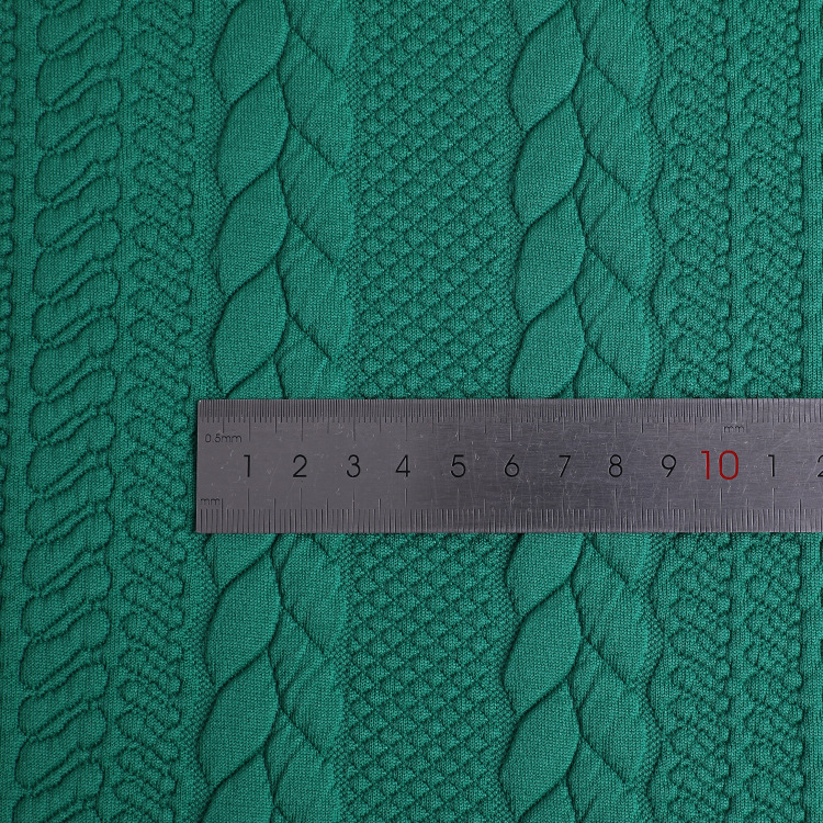 The manufacturer supplies knitted elastic jacquard air layer fabric for children's clothing, including weft knitted cotton-polyester yarn Specification image