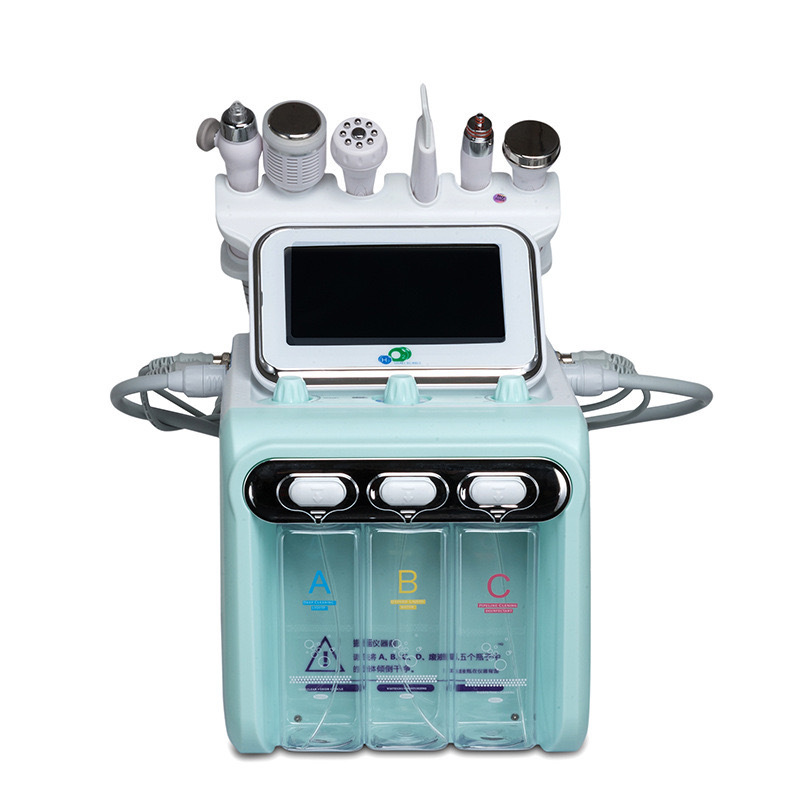 The hydrogen-oxygen large and small bubble instrument is a multi-functional beauty device for facial pore-cleaning, oxygenation and blackhead suction in beauty salons Item Picture