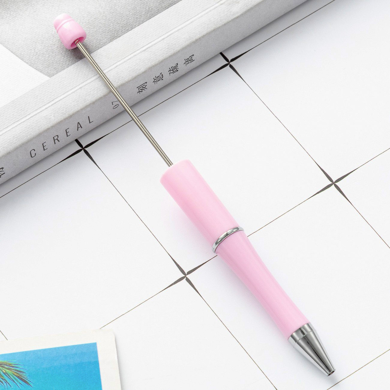 【 Macaron Color Series 】 Fresh And Girlish Color Series Diy Handcrafted Beaded Ballpoint Pen Barrel Wholesale details Picture