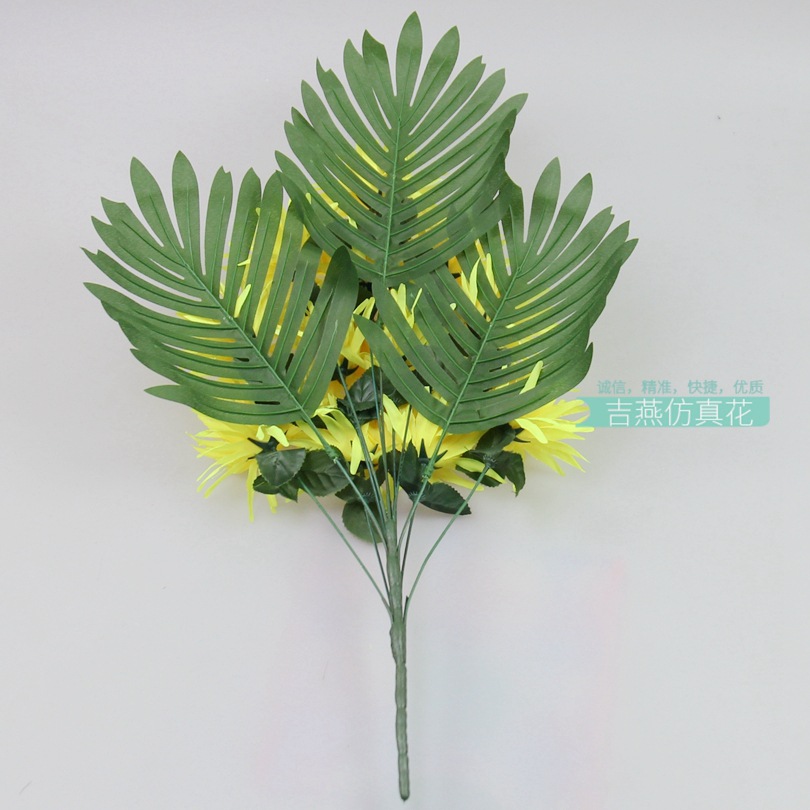 Fan-shaped artificial chrysanthemum manufacturer, 12-head artificial flower finished products, golden thread chrysanthemum artificial hand bouquet, 18-head artificial silk flower Application Scenario
