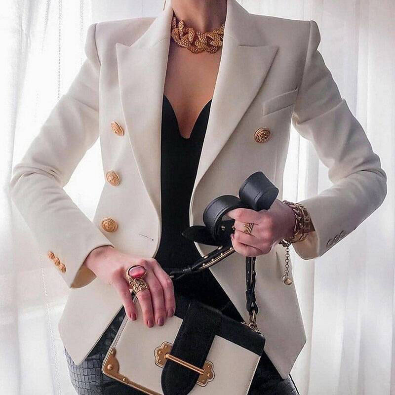 "2025 Cross-border Bestseller Women's Clothing AliExpress Amazon Spring/Autumn New solid-color fashionable casual suit jacket for women. Specification image