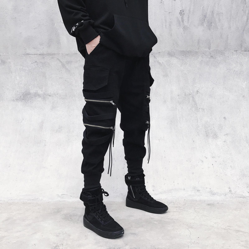 Men's workwear pants with tight legs, Korean style, trendy American street loose, bf Trend brand hiphop pants
