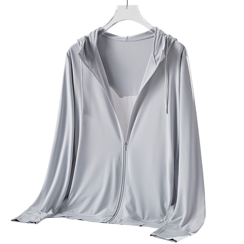 U-style summer ice silk sun-protective clothing for men and women, lightweight and breathable knitted UV protection, couple sun-protective outerwear Item Picture