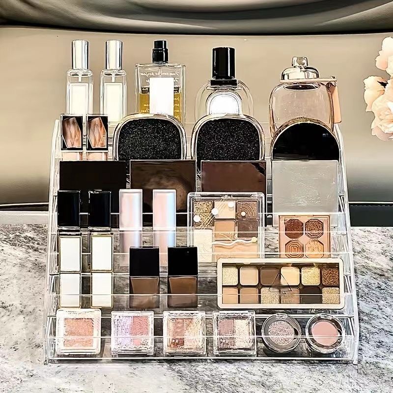 Acrylic step display rack, blind box storage rack, bar storage, multi-layer transparent display rack, cosmetic storage rack Specification image