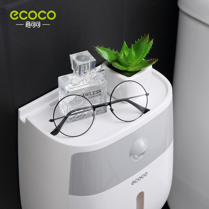 Customized bathroom tissue box, wall-mounted waterproof toilet paper, non-perforating tissue paper, toilet toilet paper roll, and storage rack Specification image