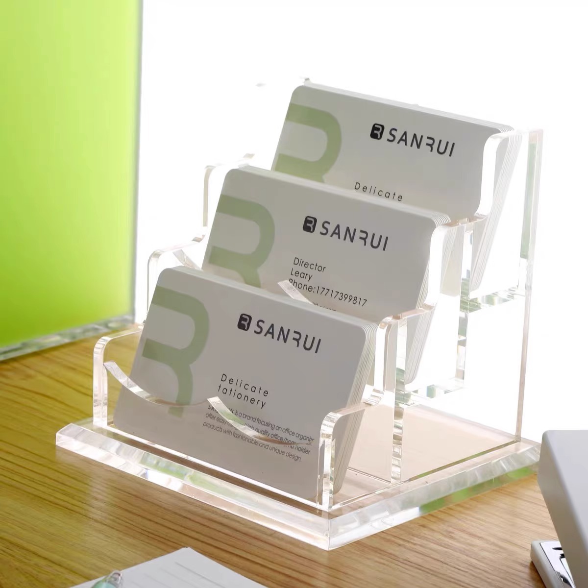 Acrylic business card stand, creative business multi-layer business card storage box, acrylic business card box cross-border wholesale and customization details Picture