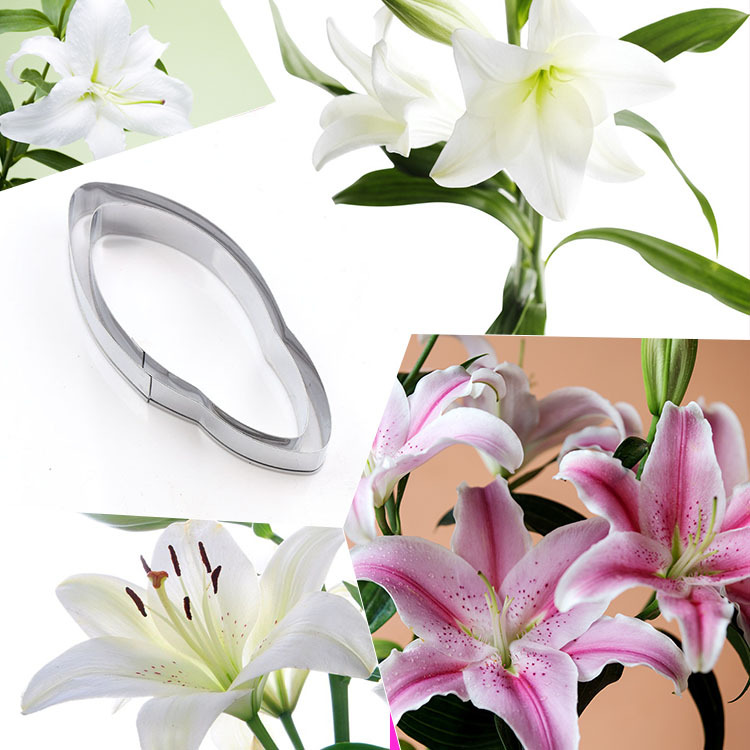 厨房用品烘培模具不锈钢英式翻糖糖花模具2件套装烘焙工具百合花蛋糕模亚马逊货源A351