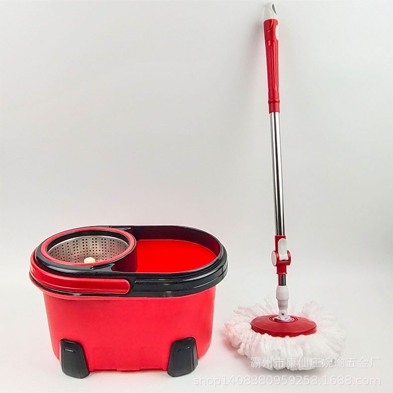 New rotary mop bucket, hand-free mop bucket, mop set, Good God Mop, dual drive handle mop bucket Application Scenario