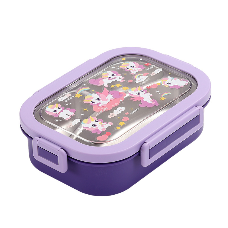 304 stainless steel insulated lunch box, specially designed for primary and secondary school students, children's lunch box, bring meals to work, credit grid lunch box Item Picture