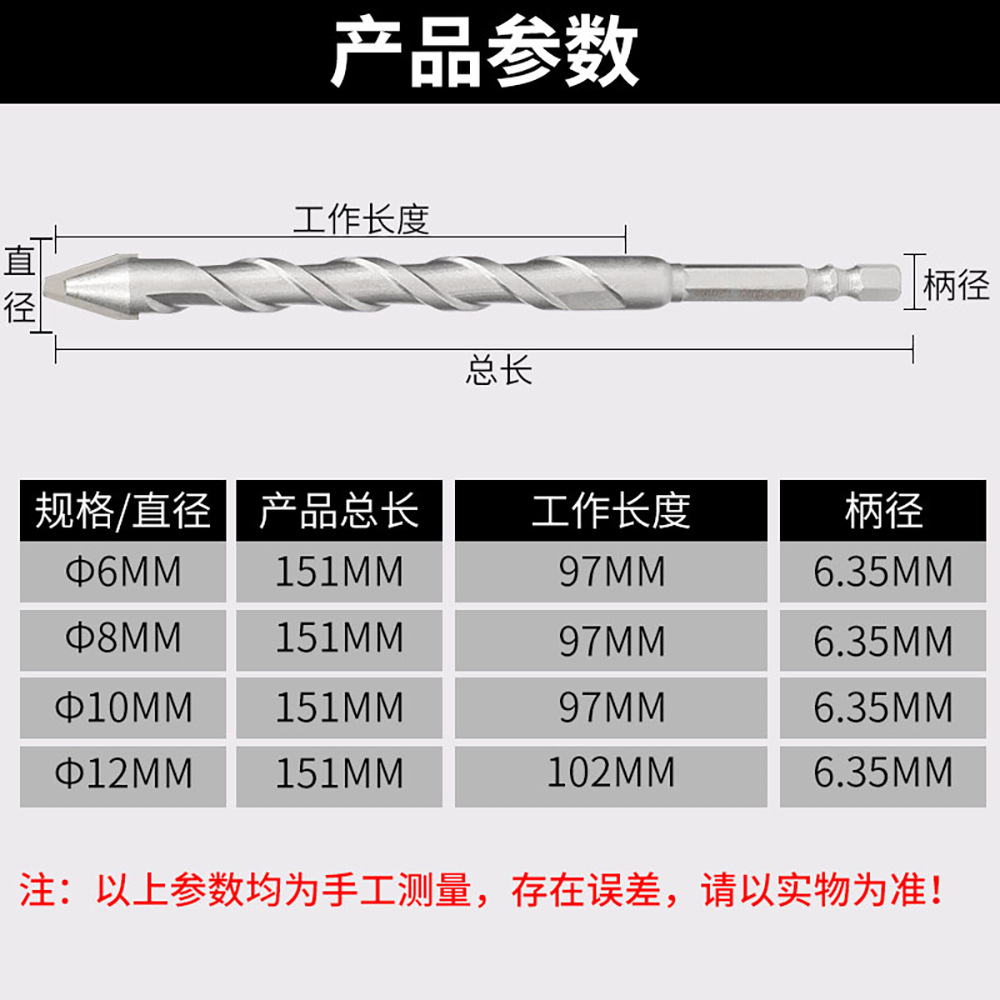 Extended eccentric drill bit with tilted head for drilling full tile walls, super-hard multi-functional concrete ceramic drill with hexagonal handle Application Scenario