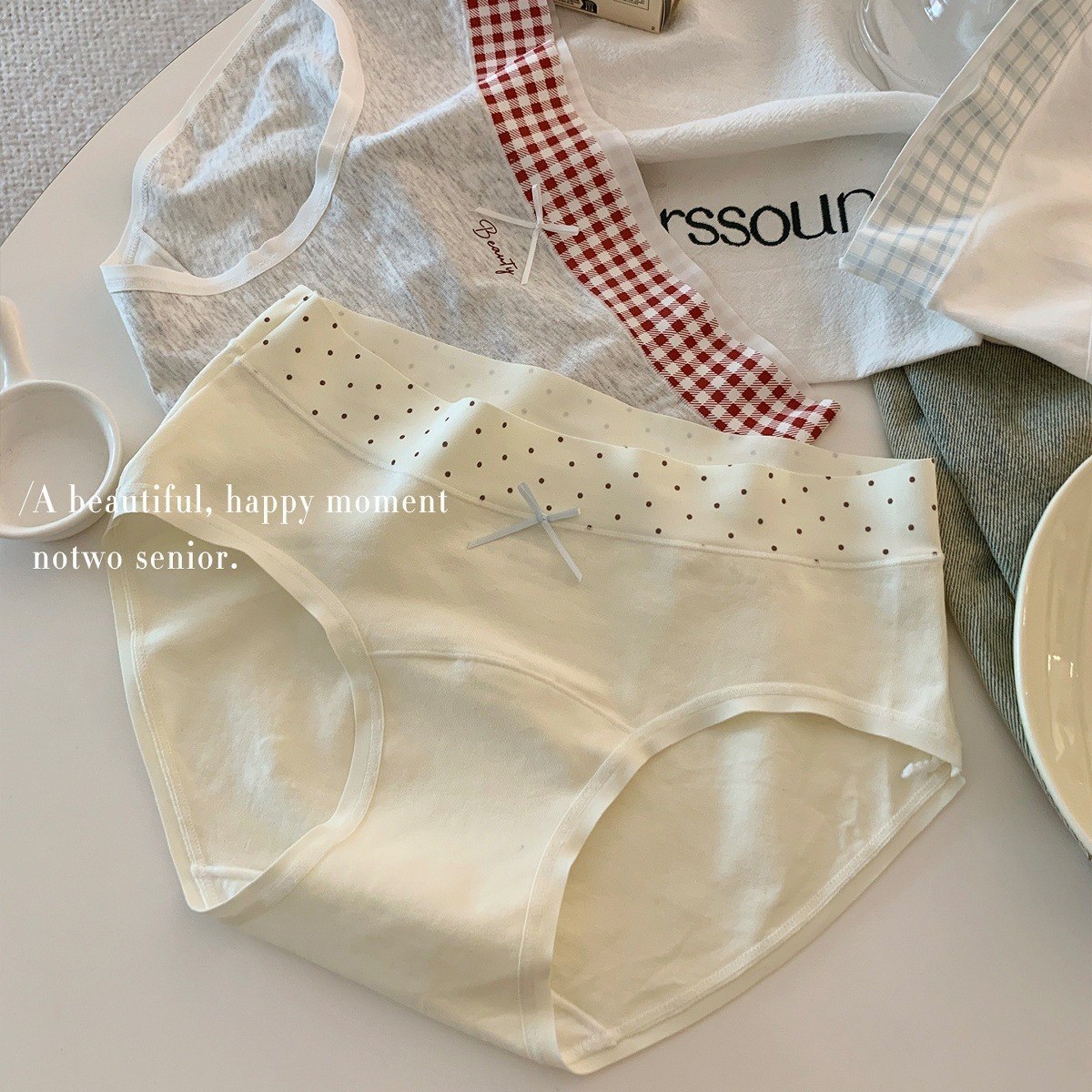 Sweet and high-appearance-level women's underwear 10A antibacterial pure cotton extended crotch seamless comfortable women's breathable triangle pants Specification image