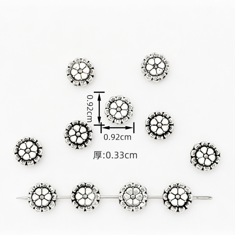 Retro zinc alloy multi-shaped flower-shaped petal rose beaded bracelet necklace pendant diy accessory Item Picture