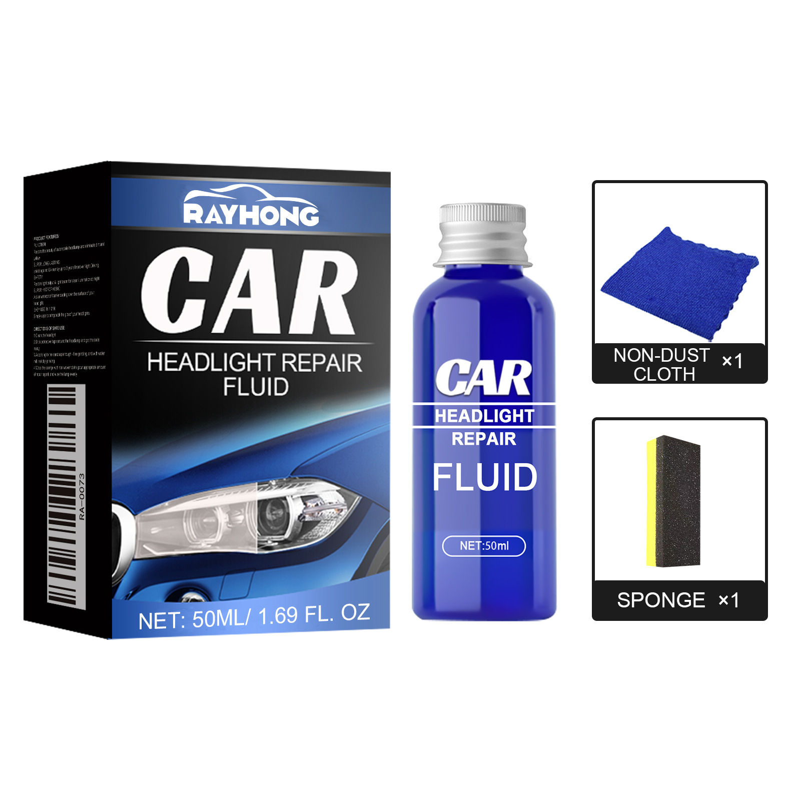 Rayhong Headlight Refurbishment and Care Agent Set: Headlight Crystal Refurbishment and Repair Agent, Car Headlight Care Liquid Item Picture