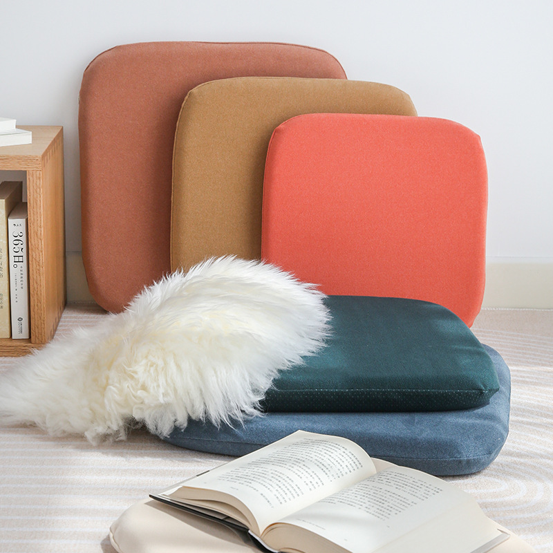 纯色方形记忆棉坐垫办公室久坐加厚屁垫家用榻榻米地上椅垫座垫