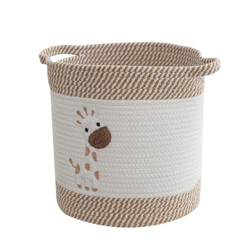 Cartoon storage basket, small sundries with handle, sundries storage basket, home clothes sorting basket, dormitory bedroom dirty clothes basket Item Picture