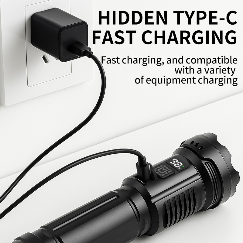 وبمصابيح يدوية خفيفة من طراز ABS محمولة داخل مصباح يدوي يعمل بالضوء القوي مزود بيار 7LED+COB من نوع ماي ماي details Picture
