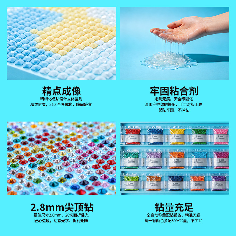 钻石画/MKX型号钻石画/钻石画DIY/5D钻石画/拼豆白底实物图