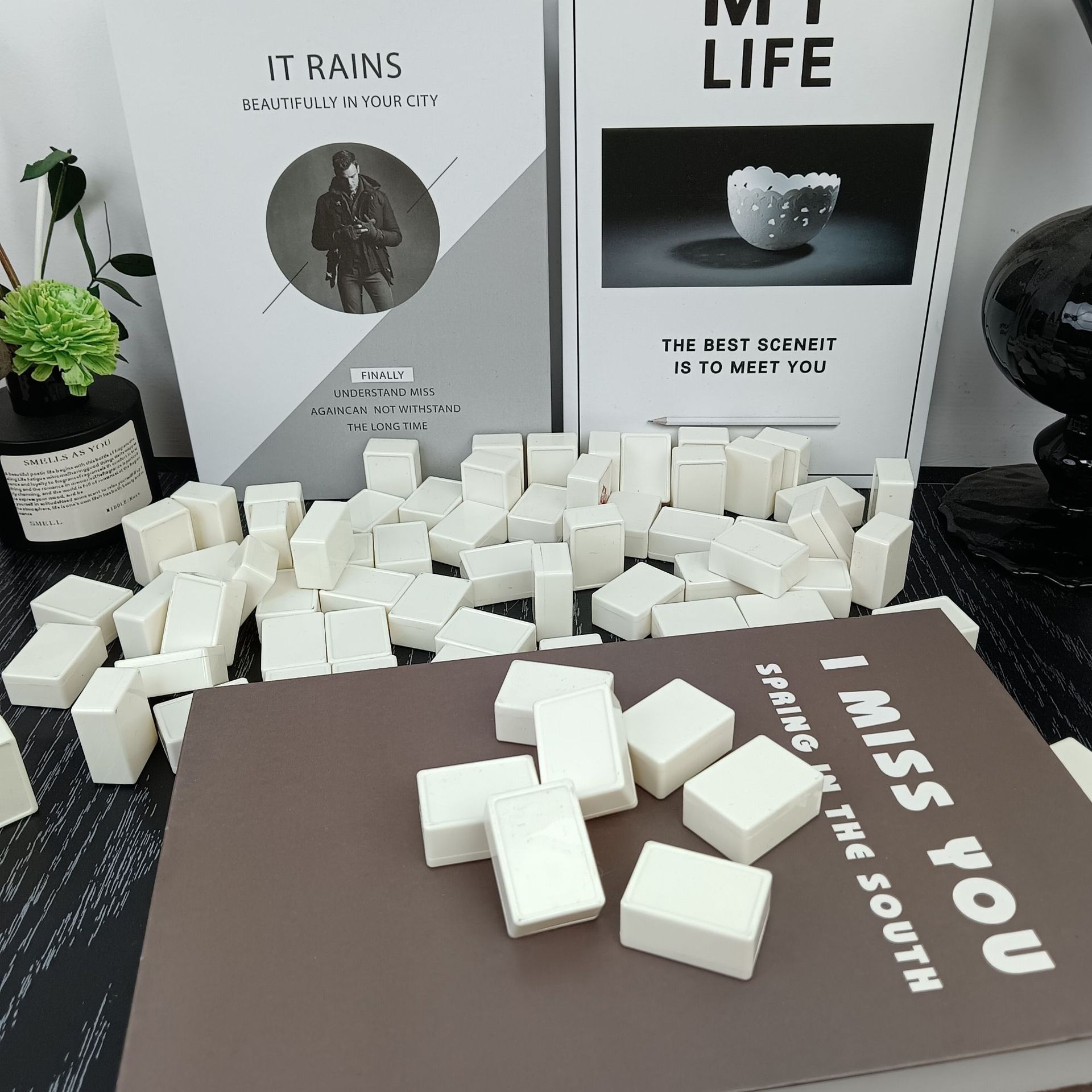 You Can Order Diy Board Games, Square White Chess Pieces, Acrylic Game Mahjong Accessories, Children's Toys, Educational And Fun Specification drawing