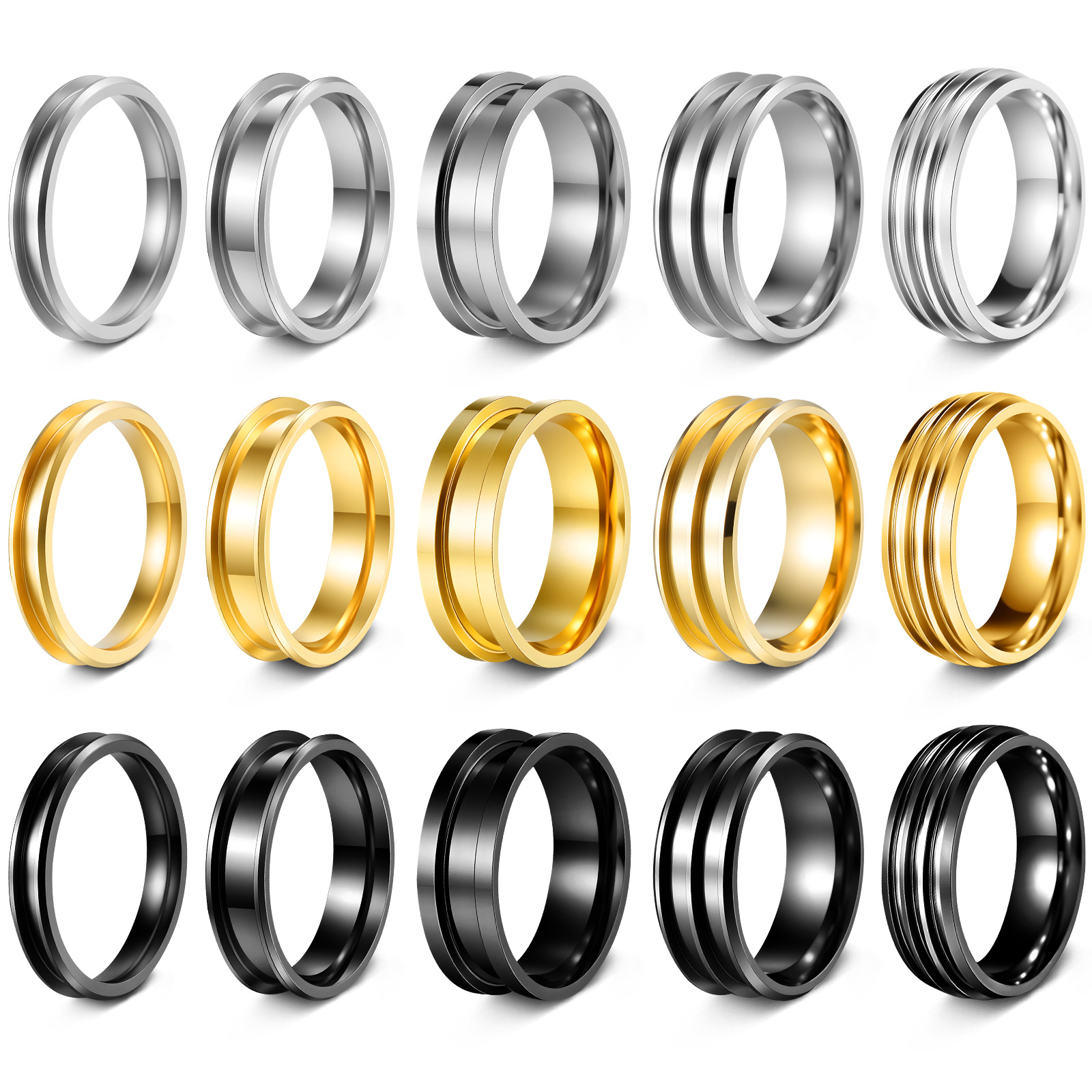 Cross-border European and American popular jewelry DIY handmade ring empty stand, standard American size 304 stainless steel accessories wholesale